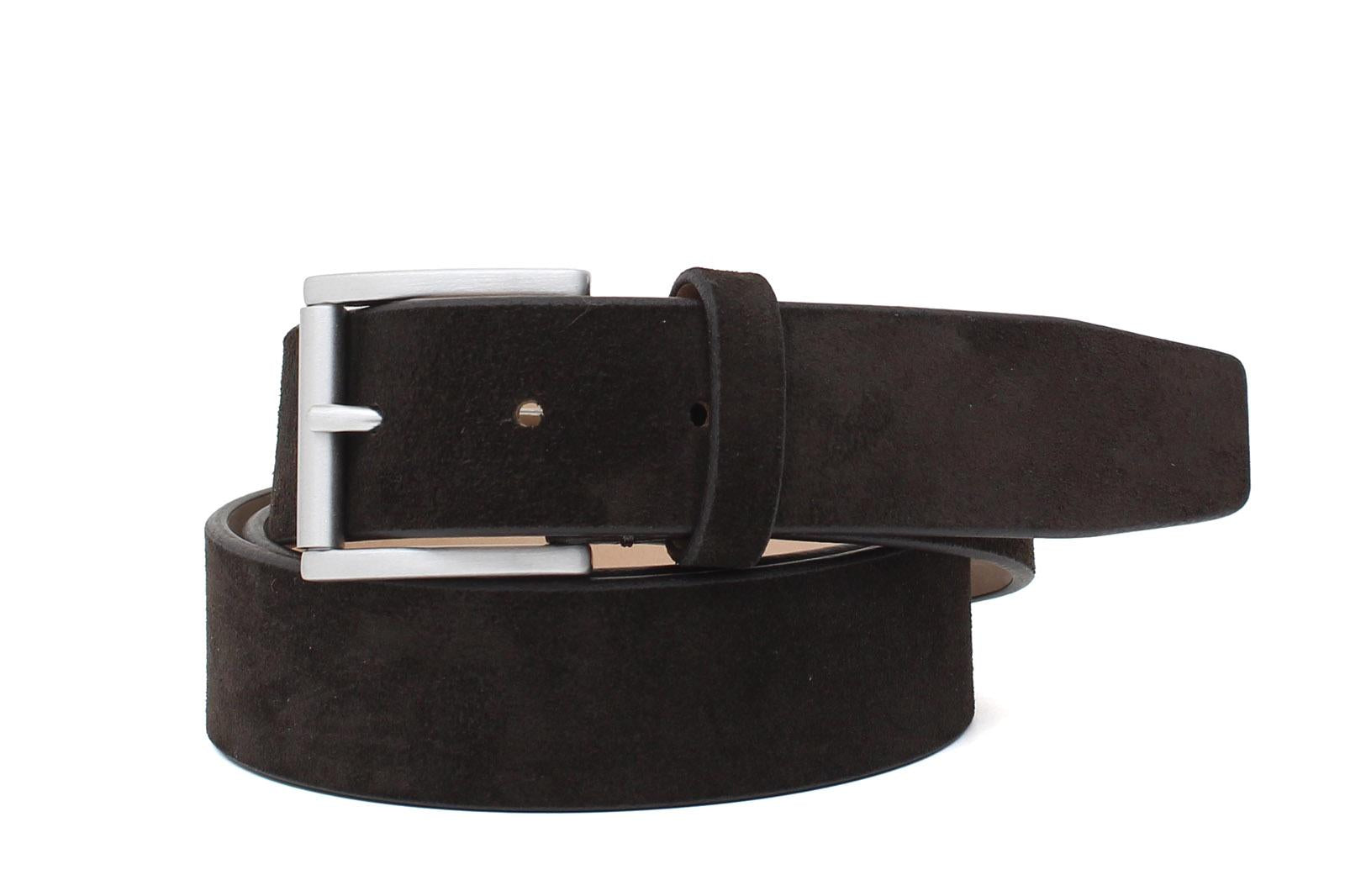 Cinta in camoscio testa di moro h 35 con fibbia nikel satinato F03421NKHSMOD 83 ROSSI