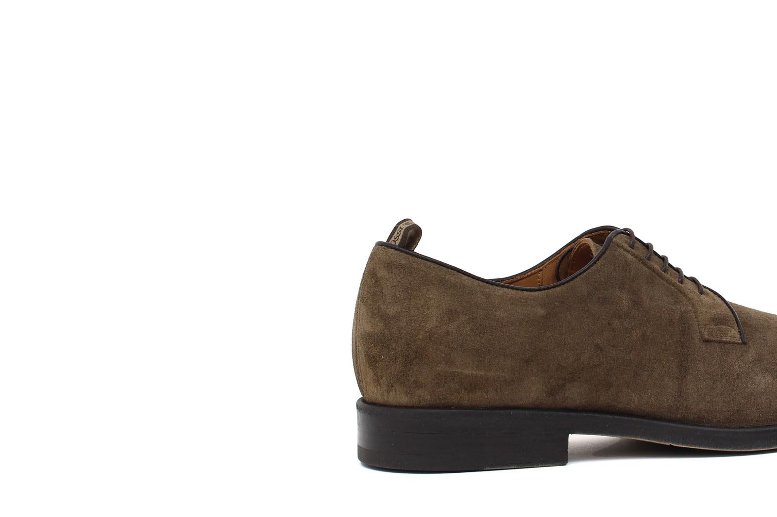 Derby in camoscio lavato color marrone e fondo in gomma cucito blake 6403GTSESA 275 ROSSI