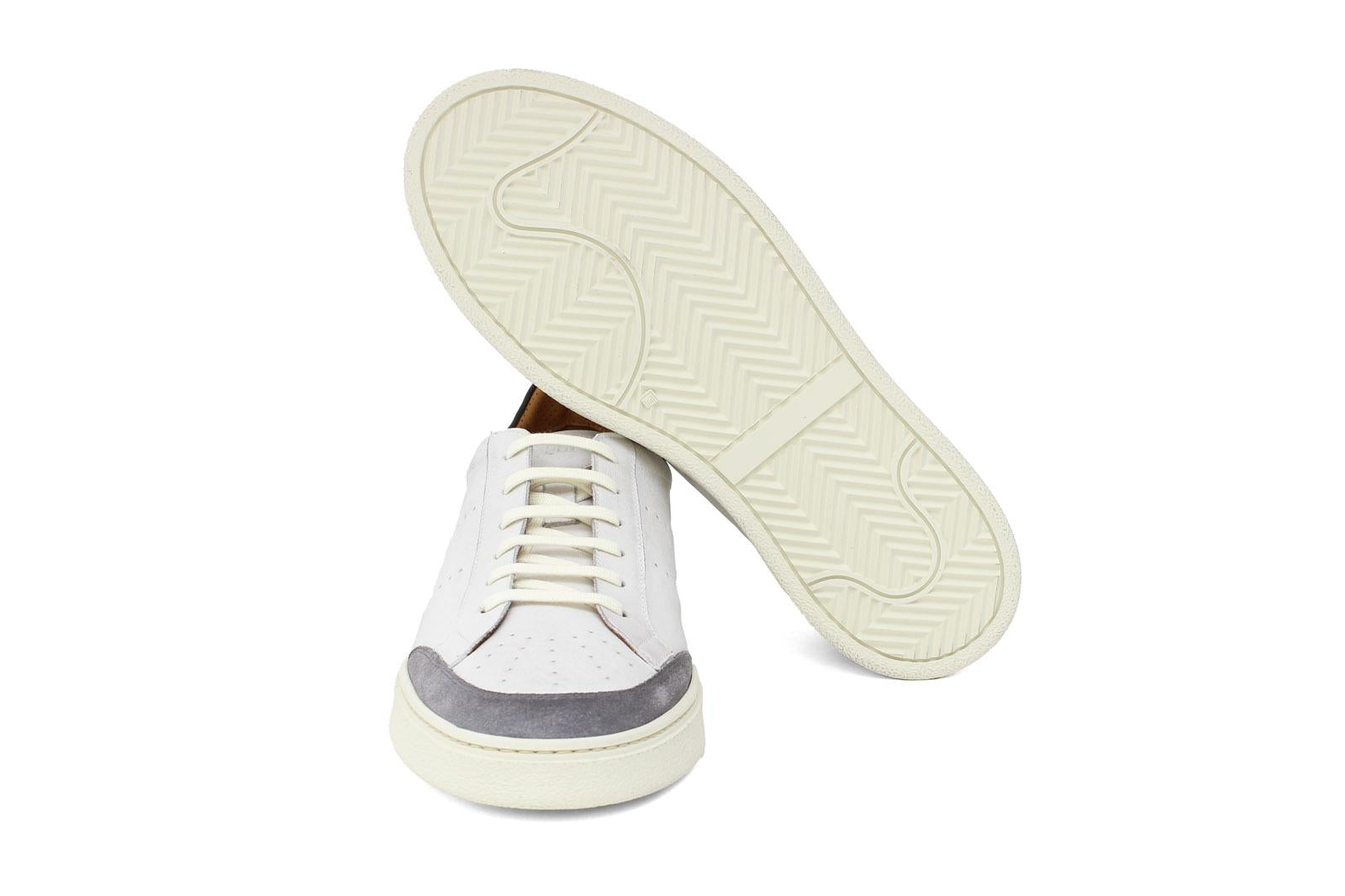 Sneaker in vitello anticato off white con inserti in camoscio e fondo in gomma 1051CODIXOFFFM 217 ROSSI