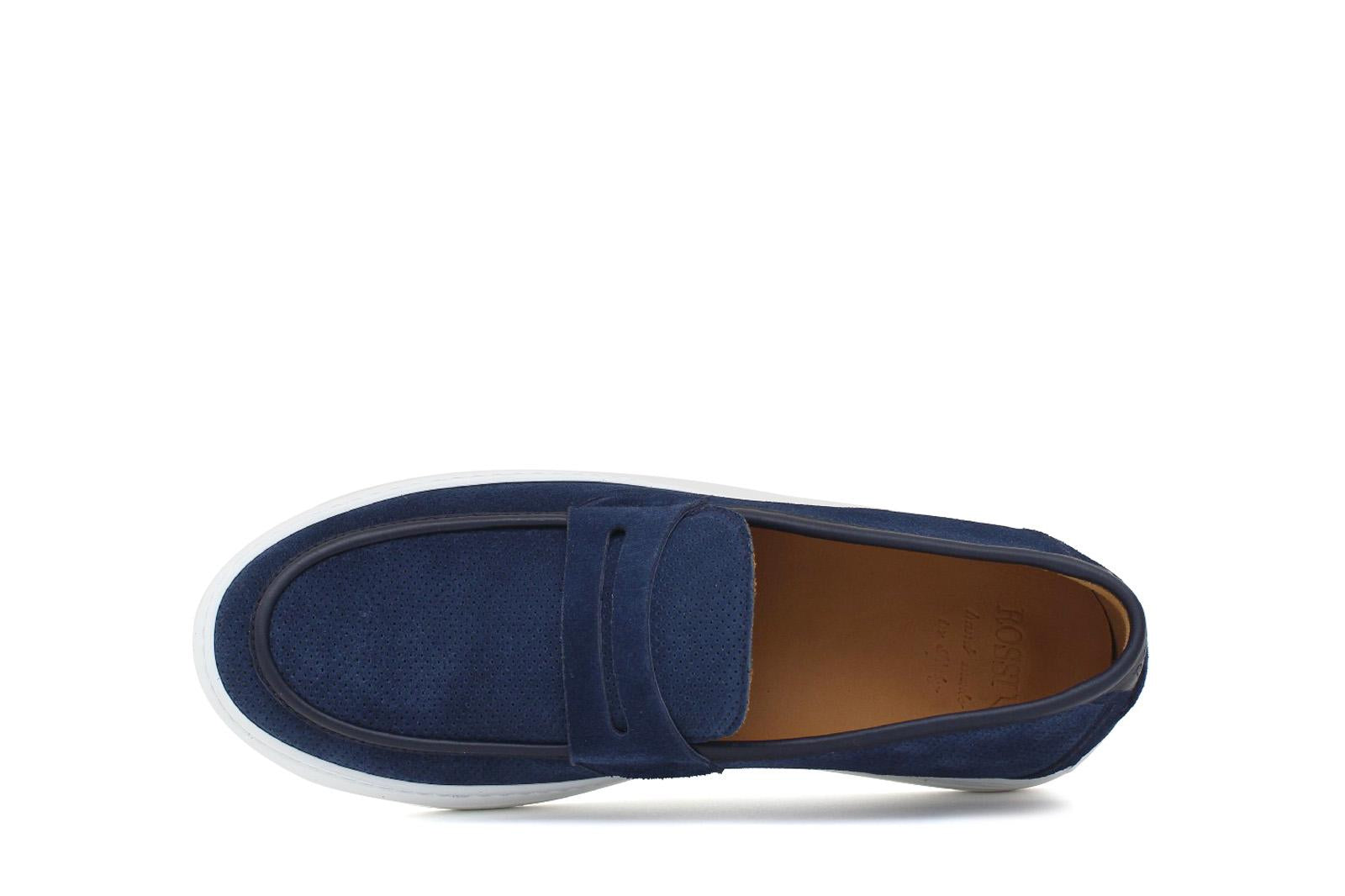 Slip on in camoscio traforato colore navy e fondo in gomma leggera 8657FOLTR 1004 ROSSI