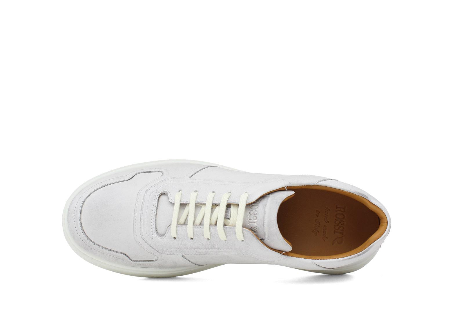 Sneakers in vitello naturale bianco antik e fondo in gomma leggera 1245CVAPAN 1066 ROSSI