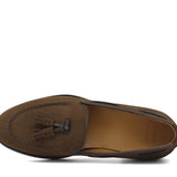 Mocassino donna con mappine in suede rasato color marrone con fondo cuoio antiscivolo D204CRINB 13 ROSSI