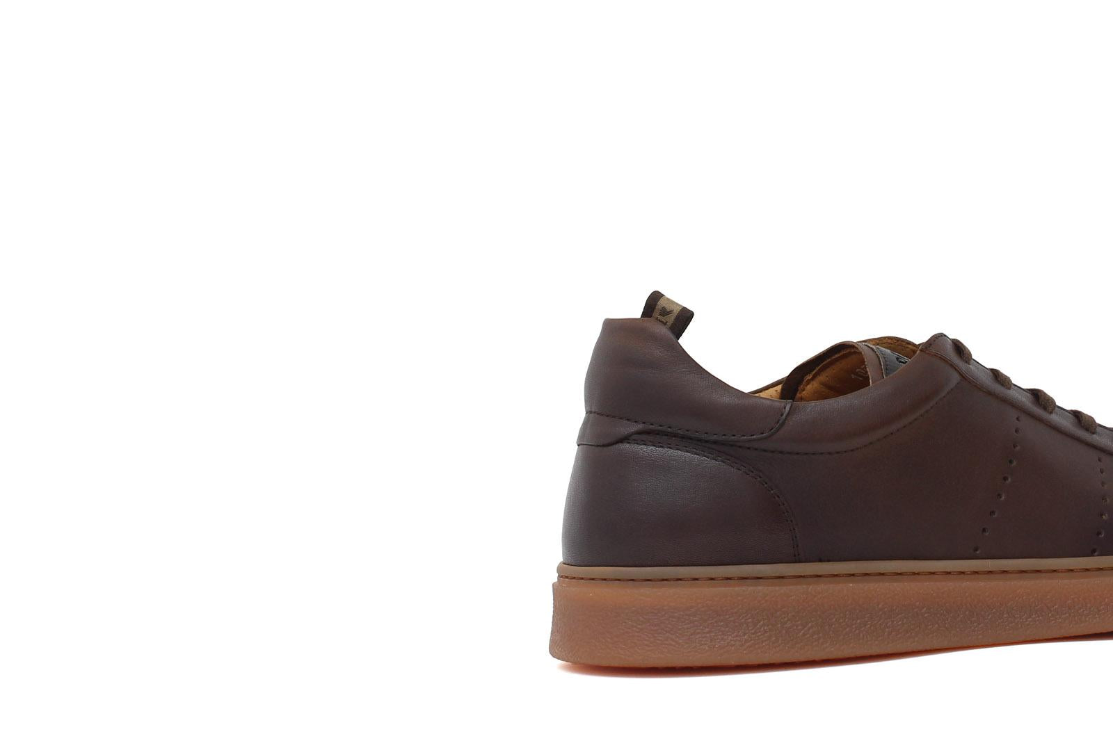 Sneaker in vitello naturale marrone sfumato e fondo in gomma 1051DCAS 66 ROSSI