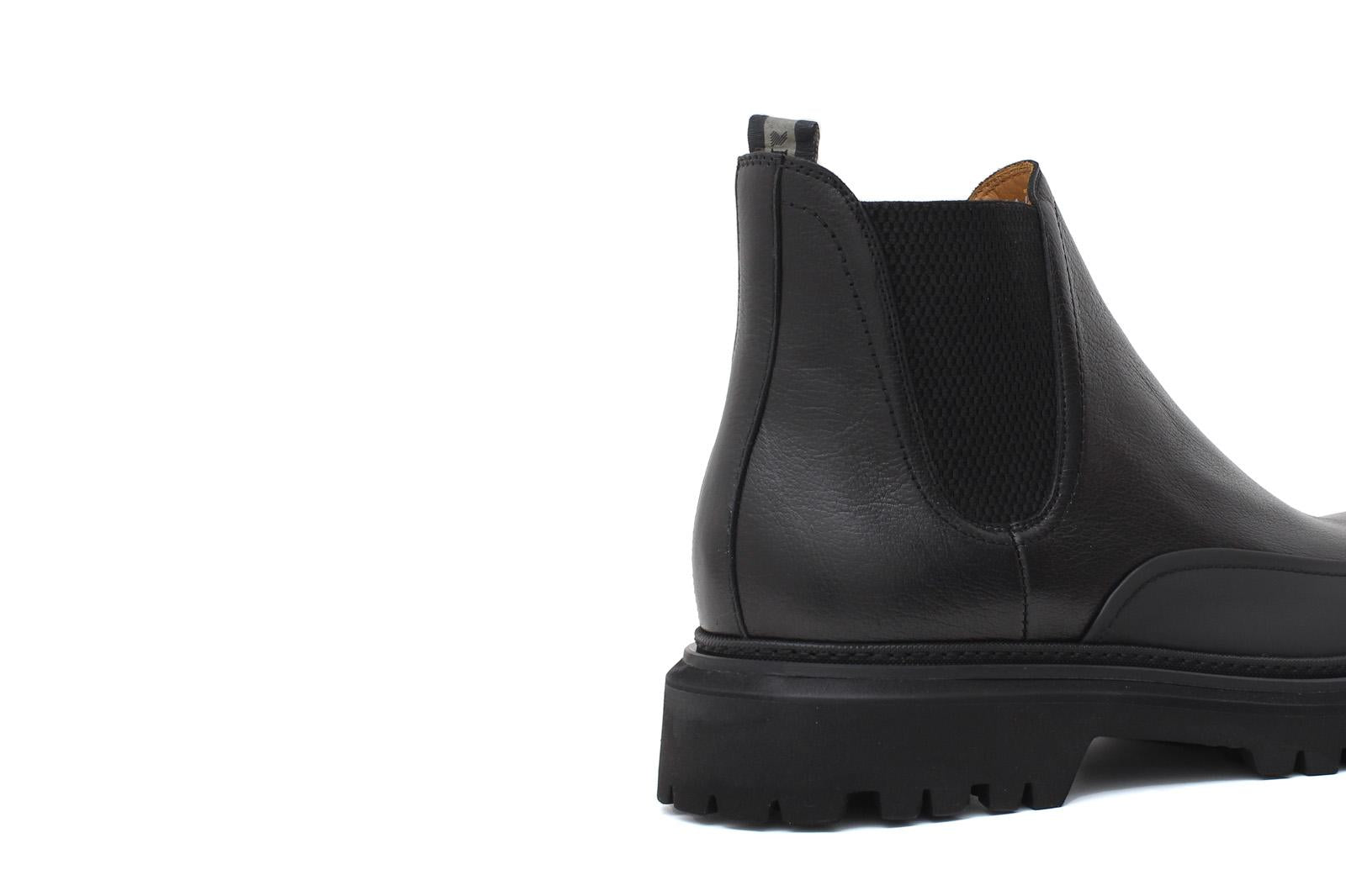 Stivaletto con elastico in bufalo nero e caucciù con fondo gomma leggera 414PBFNE 631 ROSSI