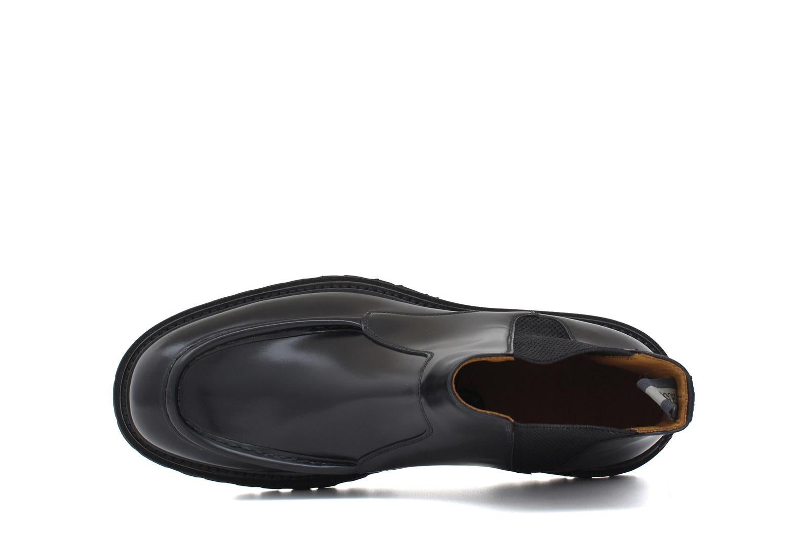 Stivaletto modello beatles in vitello spazzolato semilucido nero e fondo in gomma leggera 881PCN 398 ROSSI
