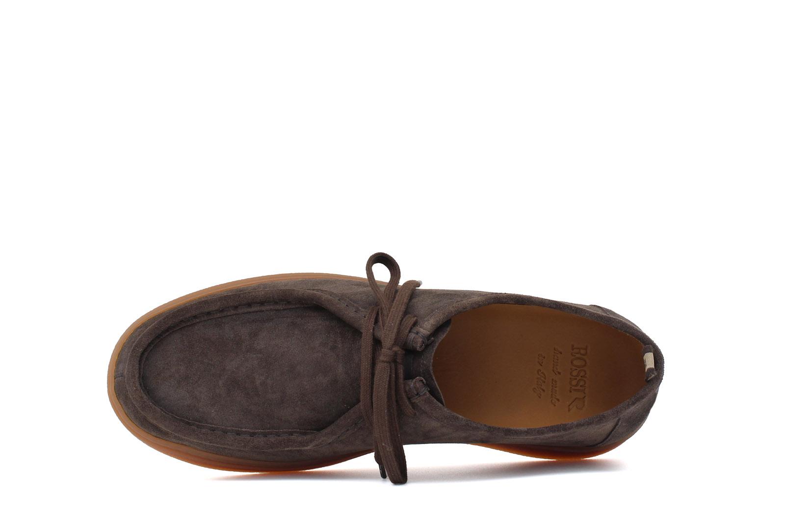 Sneaker modello ingegnere in camoscio lavato color testa di moro e fondo in gomma 1052TESP 1097 ROSSI