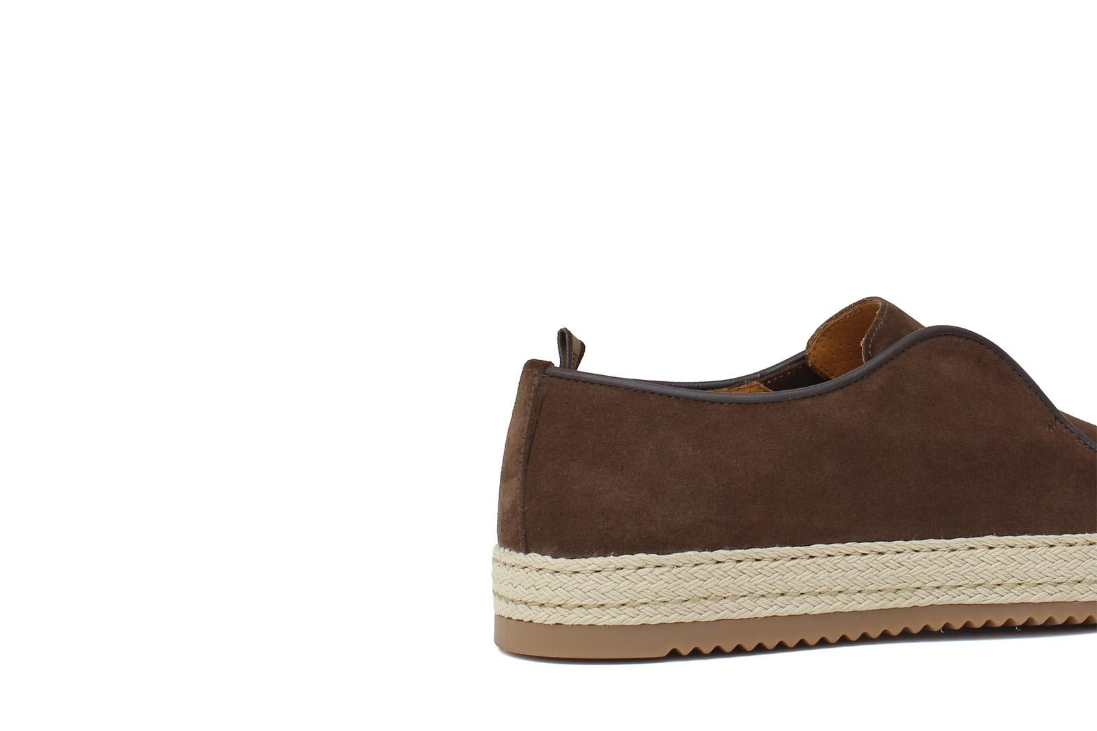 Slip on in camoscio color marrone con fondo in gomma intrecciato 1093FMUST 632 ROSSI