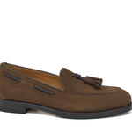 Mocassino donna con mappine in suede rasato color marrone con fondo cuoio antiscivolo D204CRINB 13 ROSSI
