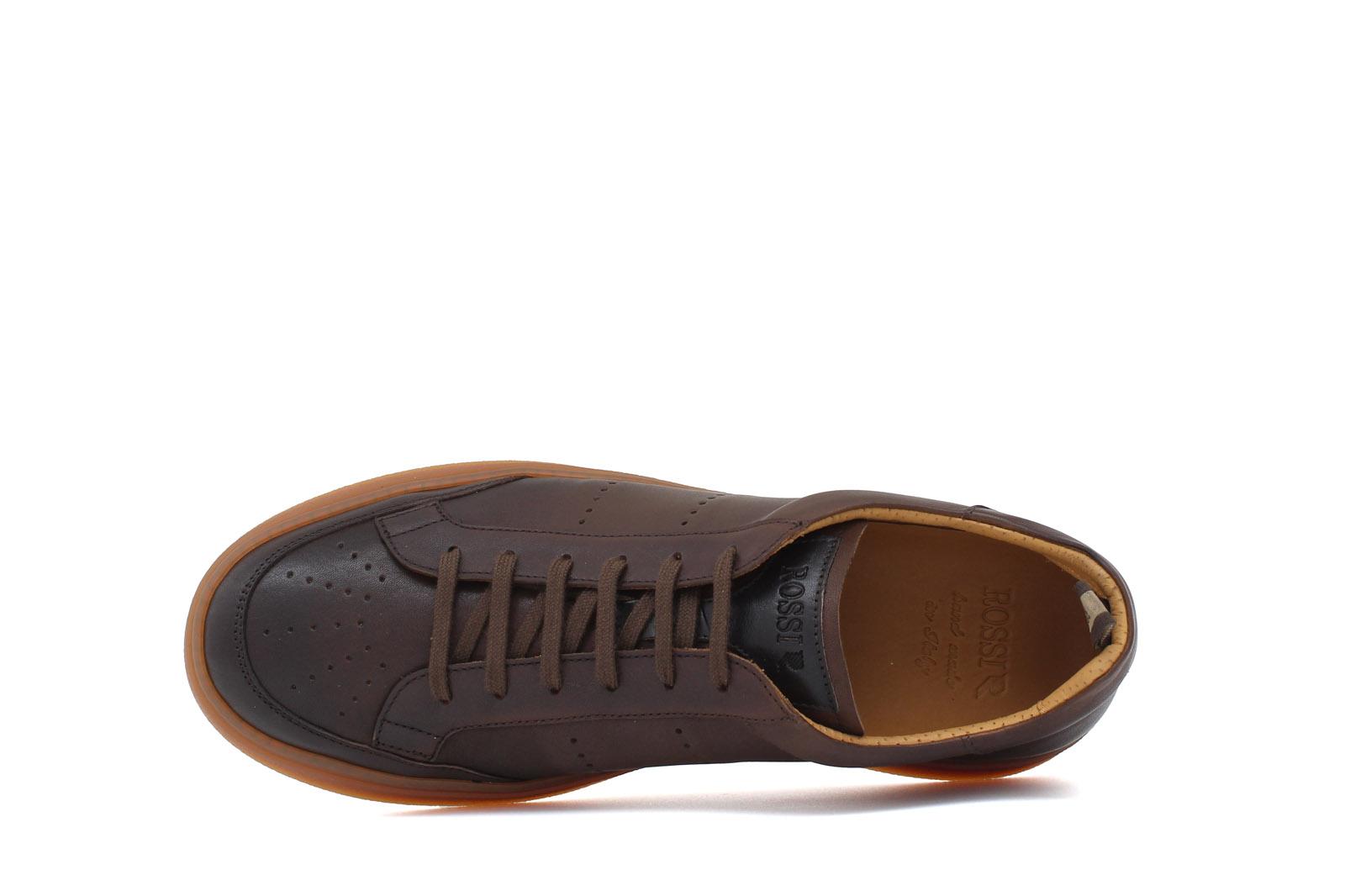 Sneaker in vitello naturale marrone sfumato e fondo in gomma 1051DCAS 66 ROSSI