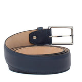 Cinta h 35 in vitello naturale sfumato nel colore blu con fibbia nichel satinato F0477NKDIXBLU 71 ROSSI