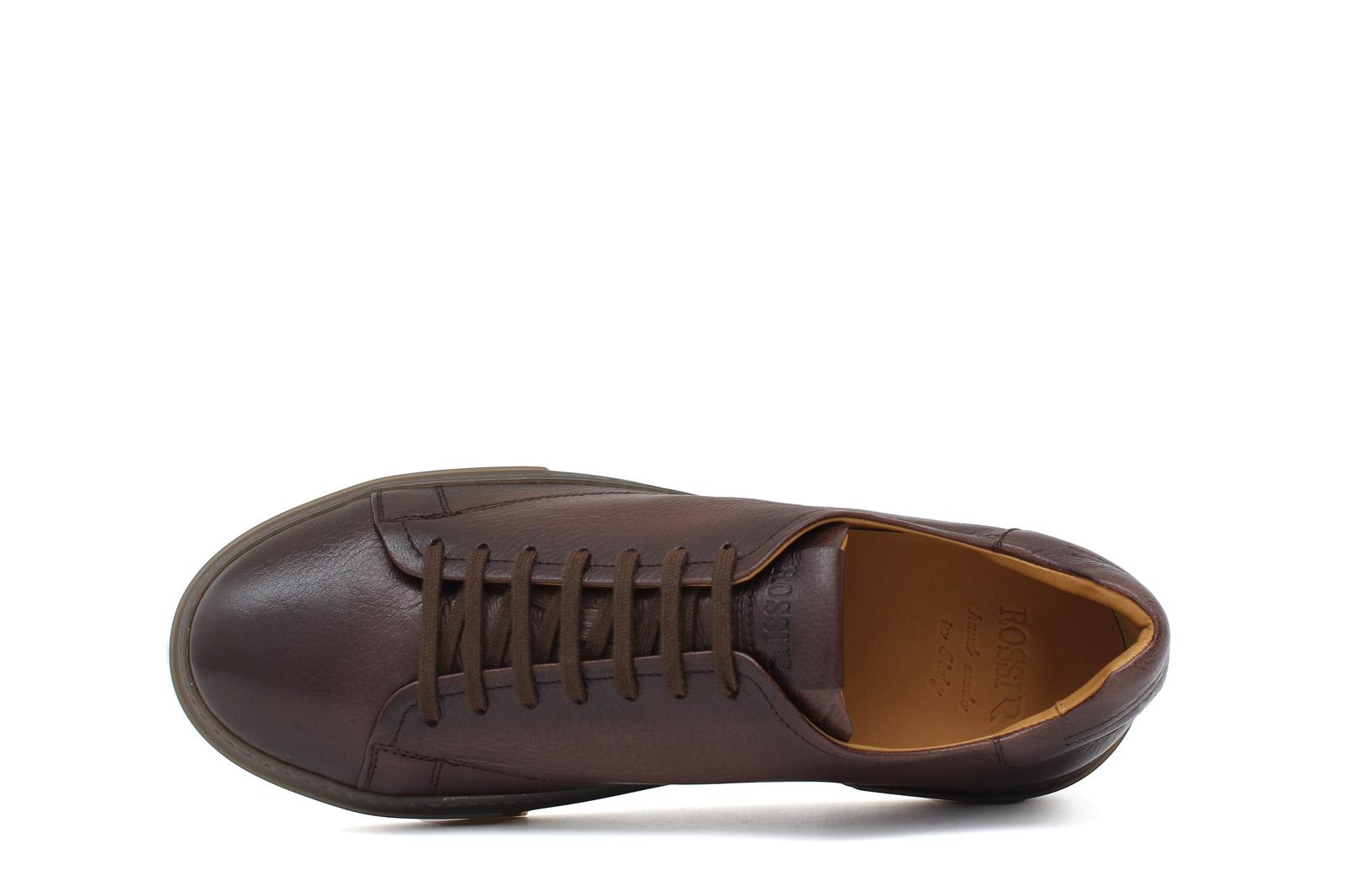 Sneakers in cervo vegetale anticato marrone con fondo in gomma 109CVM 63 ROSSI