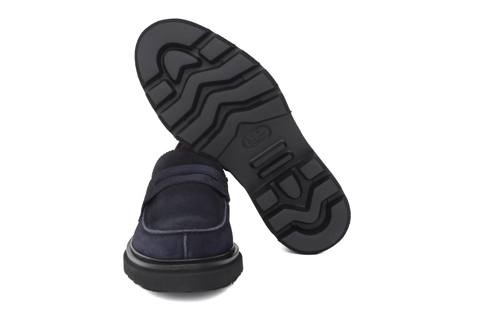 Mocassino College in camoscio blu e fondo in gomma leggera 5316RHSBLU 45 ROSSI