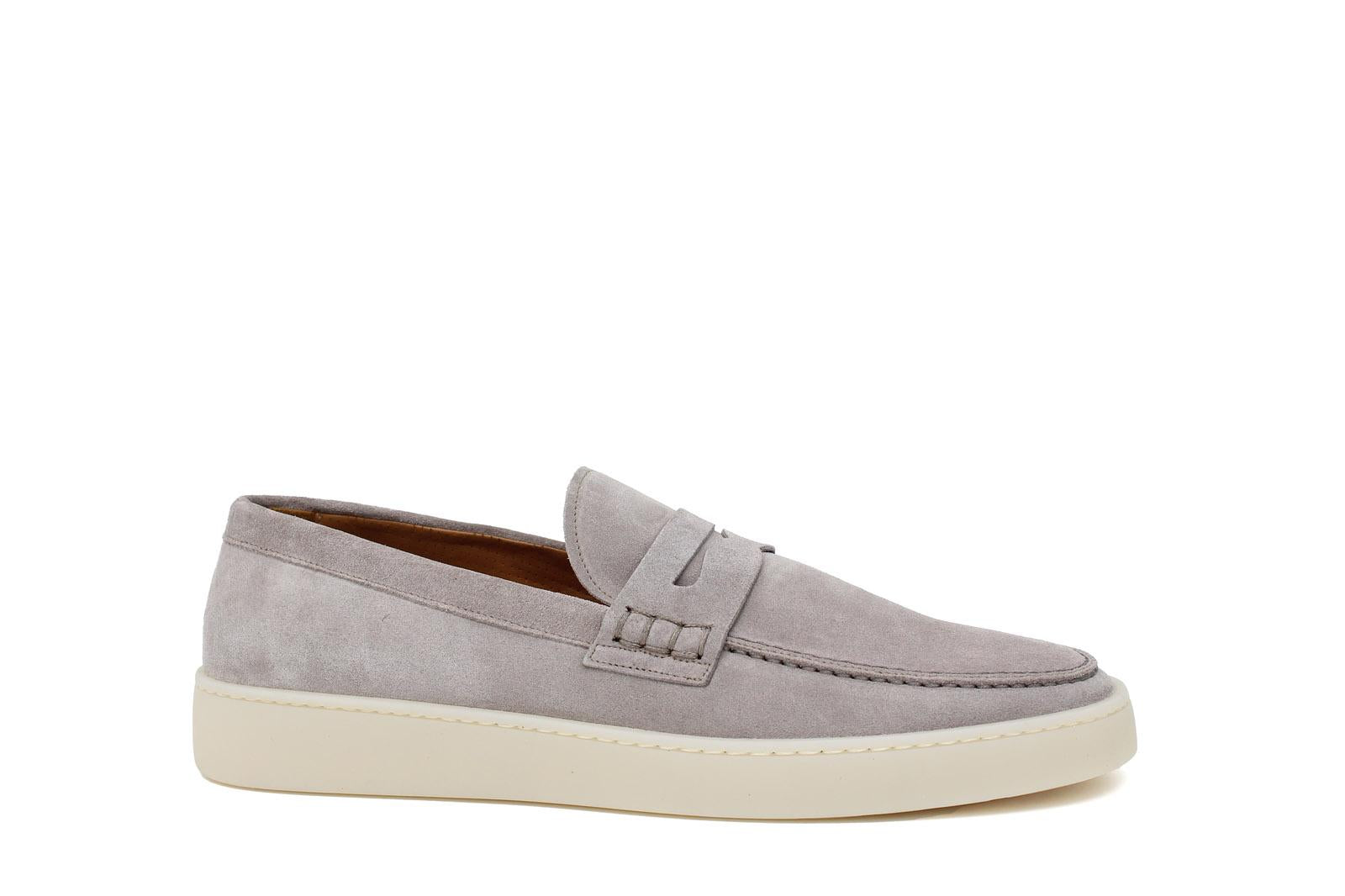 Slip on in camoscio color roccia con fondo in gomma cucita 645FLOT 70 UN ROSSI