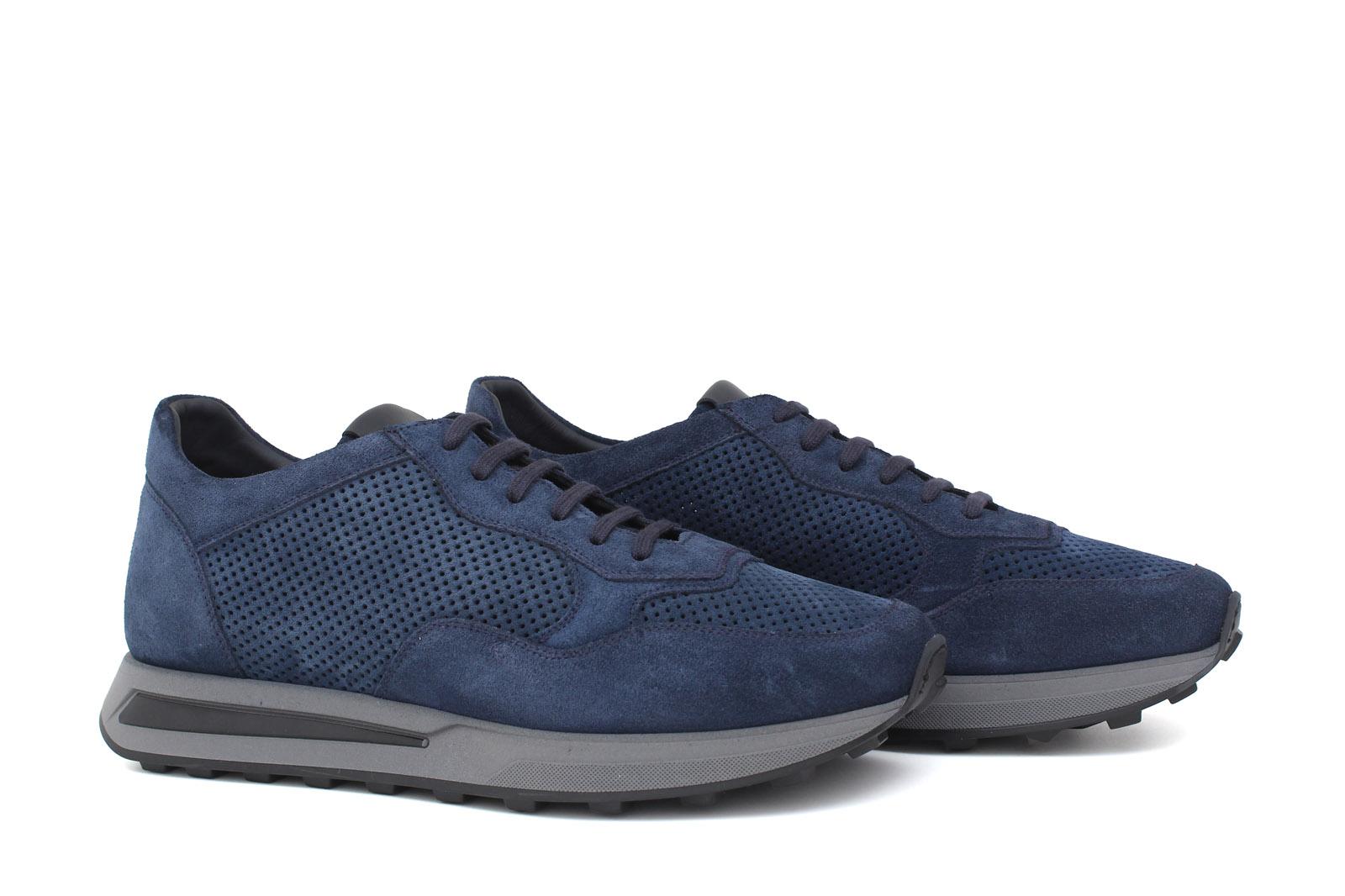 Sneaker in camoscio traforato colore navy e fondo in gomma 1010FLZAGIO 1103 ROSSI