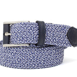 Cintura intrecciata elasticizzata nel colore blu chiaro con fibbia h 35 in nikel F0438NKEPB 90 ROSSI