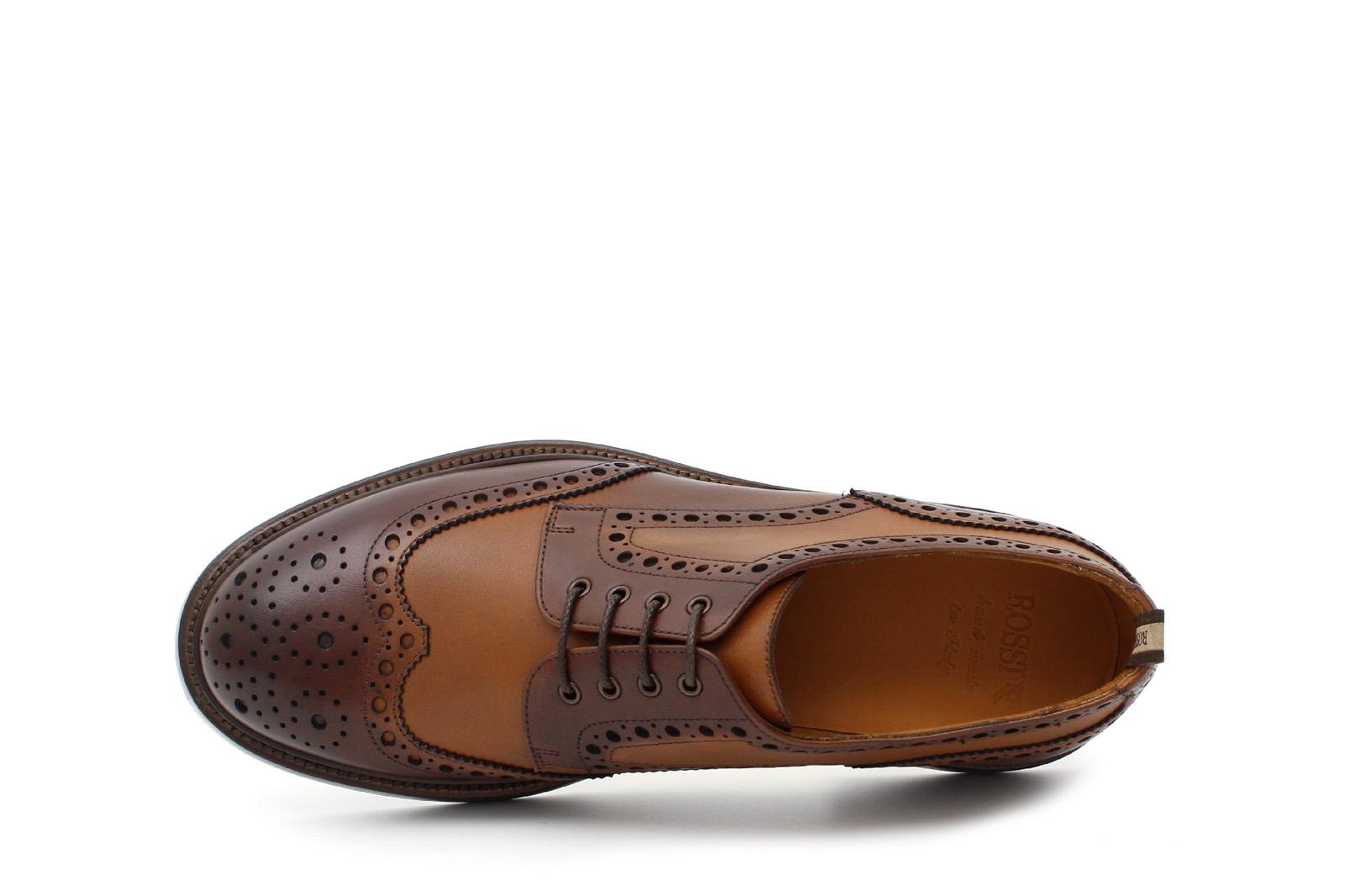 Derby stile inglese in vitello anticato color cuoio e fondo in doppio cuoio con antiscivolo 164BOC 967 ROSSI