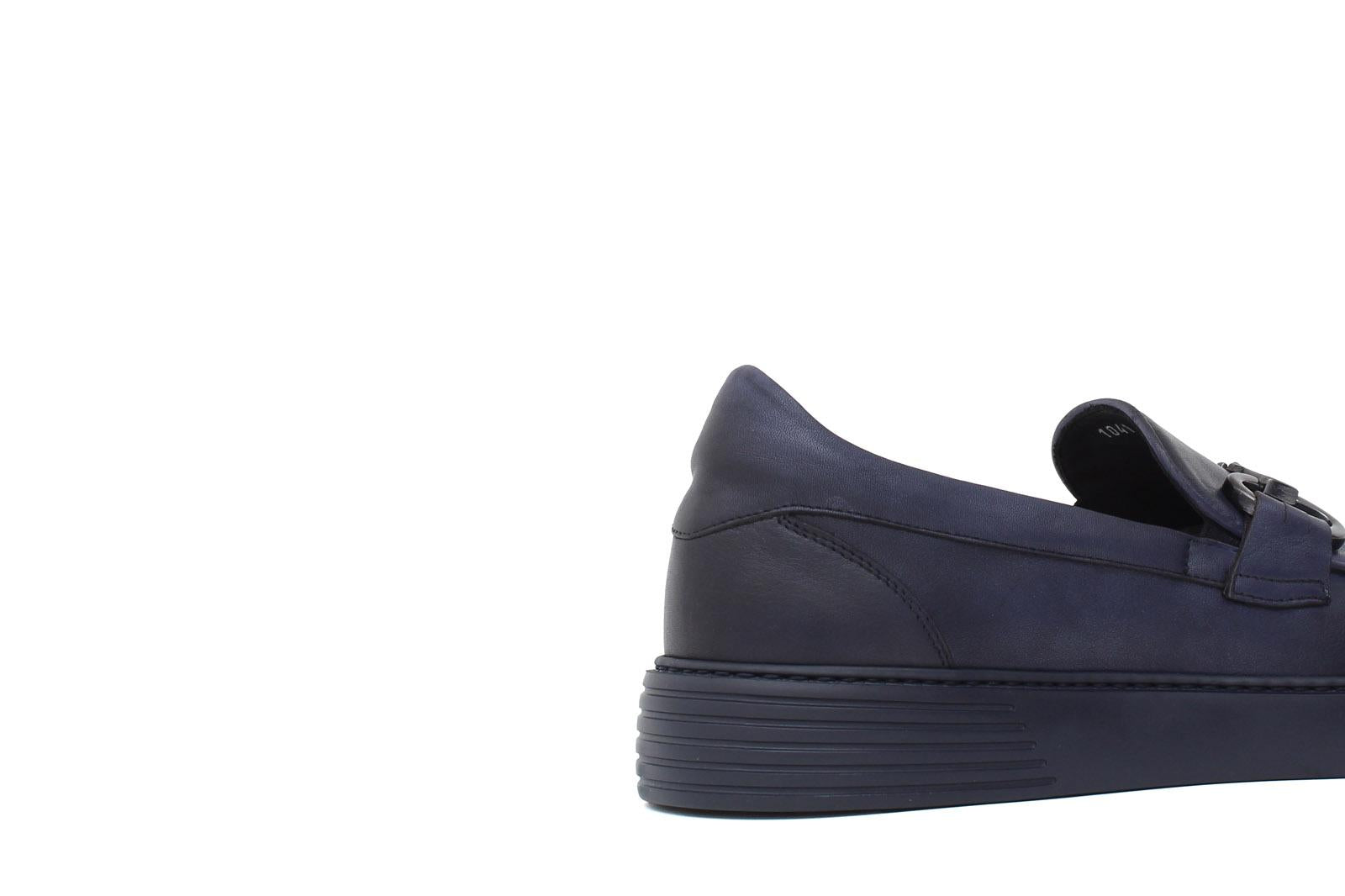 Slip on in vitello naturale blu sfumato con fondo in gomma leggera 1041DIXJ 1106 ROSSI