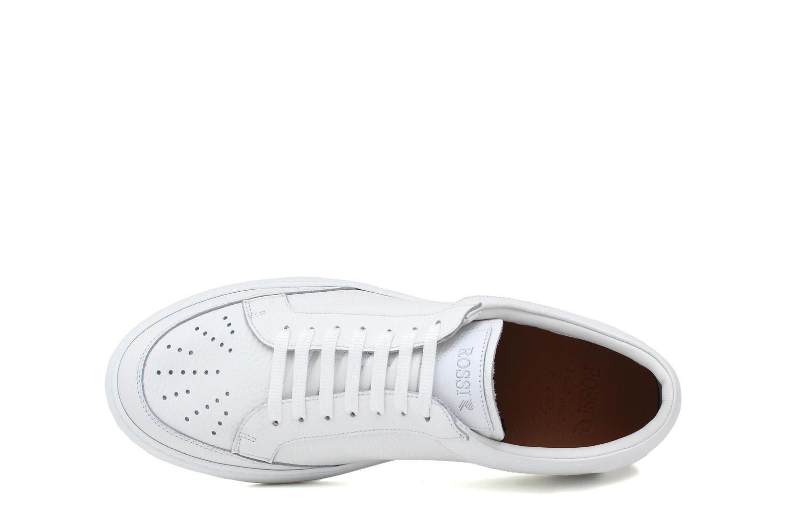 Sneaker in vitello bottalato color bianco e fondo in gomma leggera 643VBOFFW 958 ROSSI