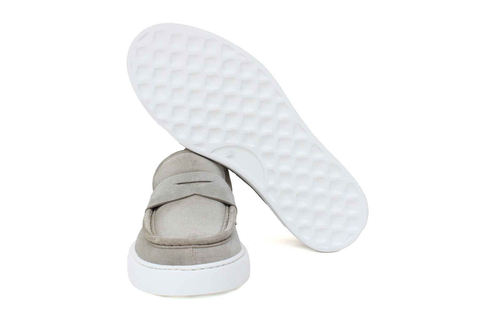 Slip on in camoscio colore roccia e fondo in gomma leggera 1092FROC 405 ROSSI