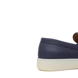 Slip-on con accessorio in vitello bottalato navy con fondo in gomma cucito 646VBNAV 1131 ROSSI