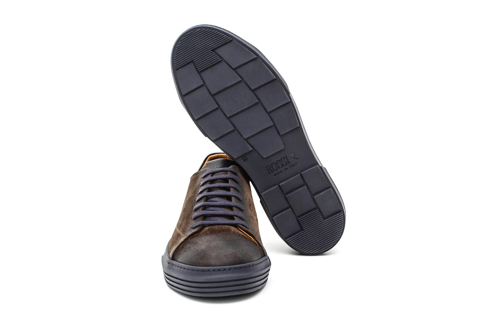 Sneakers in camoscio anticato marrone con fondo in gomma 109HSQUI 1038 ROSSI