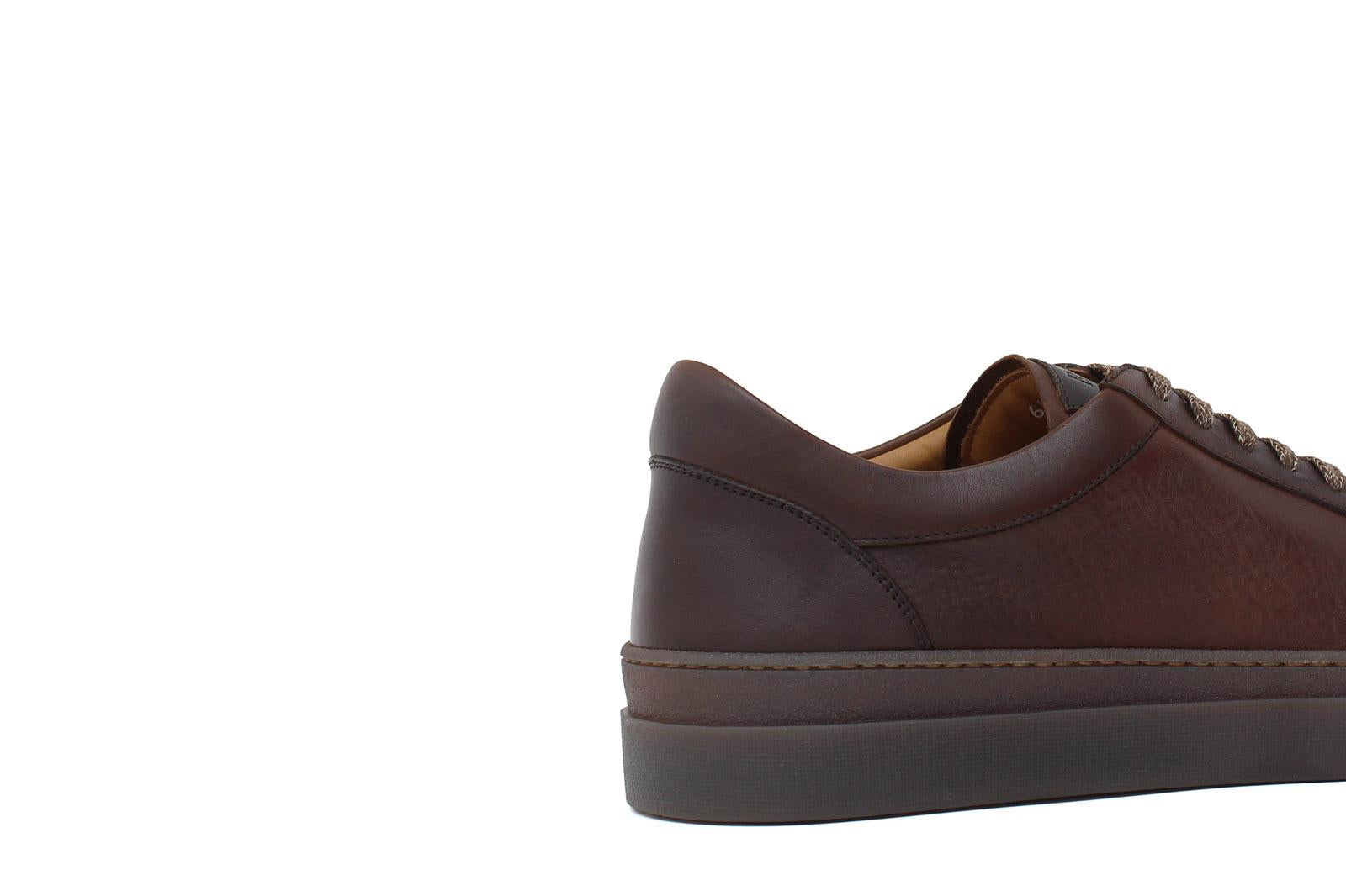 Sneakers in vitello naturale anticato marrone con fondo in gomma 643LVCAS 379 ROSSI