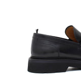 Mocassino stile ingegnere in vitello spazzolato semilucido nero e fondo gomma leggera 1223CLN 390 ROSSI