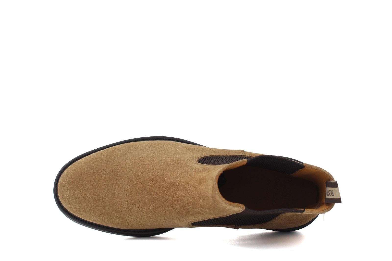 Stivaletto modello beatles in camoscio color ocra scuro con fondo in gomma 9154CTPHSSAR 407 ROSSI