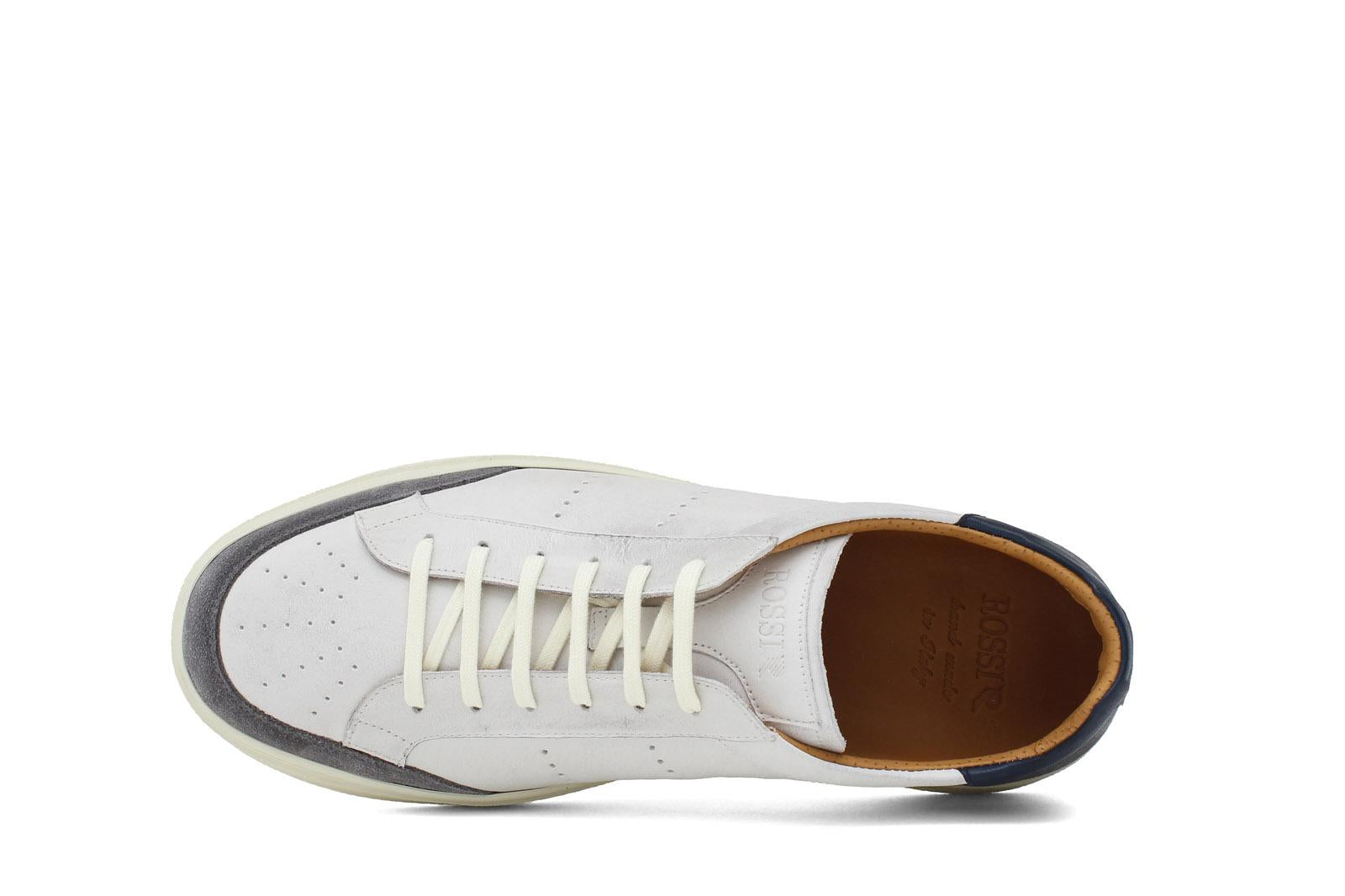 Sneaker in vitello anticato off white con inserti in camoscio e fondo in gomma 1051CODIXWFB 369 ROSSI