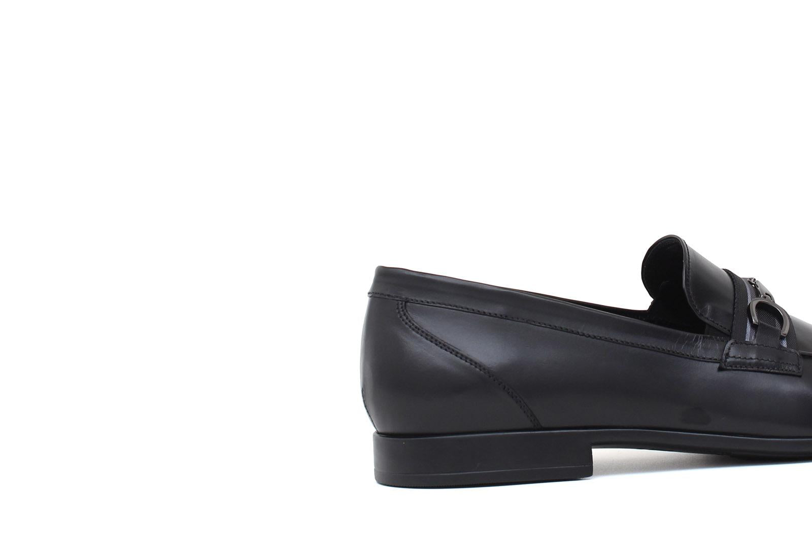 Mocassino in canguro nero con fondo in gomma 7629MCNER 1021 ROSSI