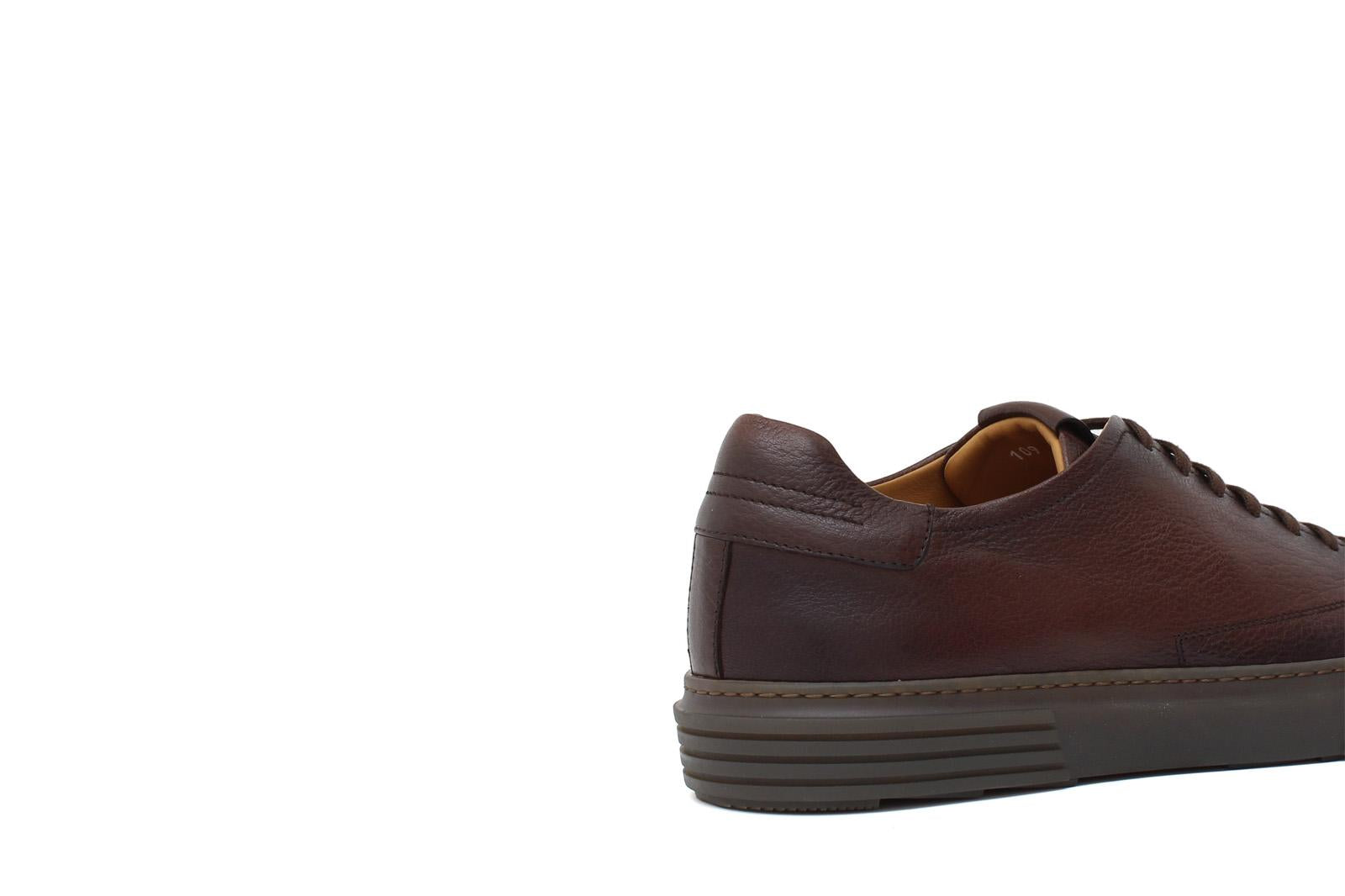 Sneakers in cervo vegetale anticato marrone con fondo in gomma 109CVM 63 ROSSI