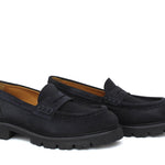 Mocassino donna stile ingegnere in suede blu e fondo in gomma leggera D212HSSBLU 7 ROSSI