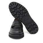 Mocassino donna stile ingegnere in vitello naturale nero e fondo in gomma leggera D212VANE 9 ROSSI