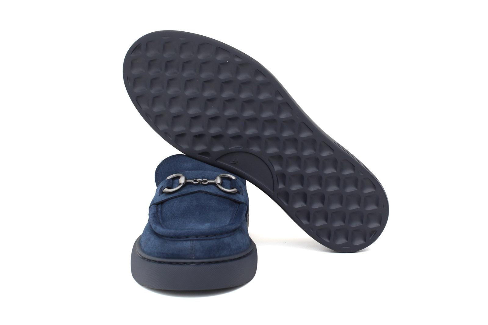 Slip on in camoscio navy e fondo in gomma leggera 1029FLOOLTR 1013 ROSSI