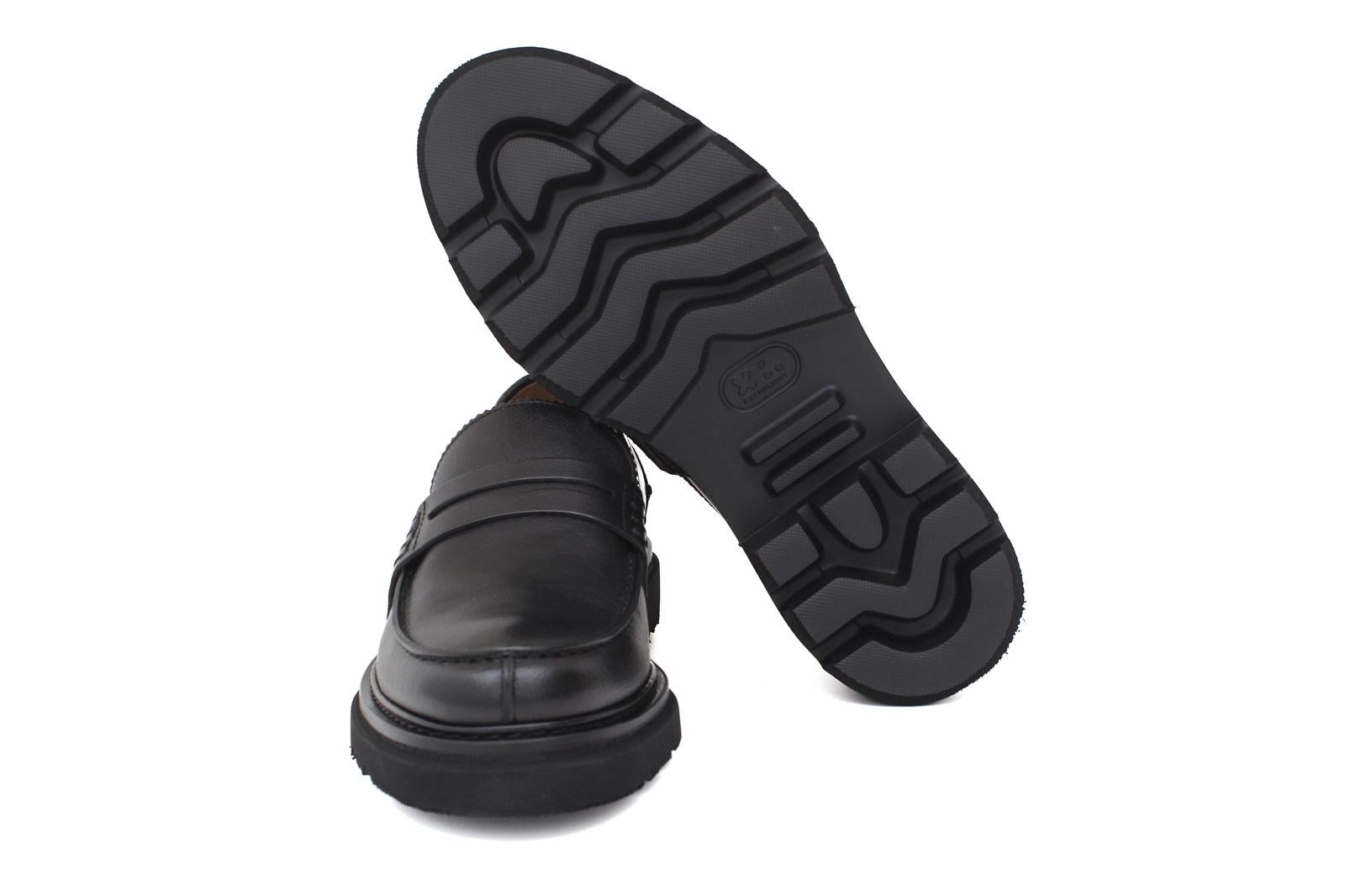 Mocassino College in bufalo nero e fondo in gomma leggera 5316RBUFN 416 ROSSI