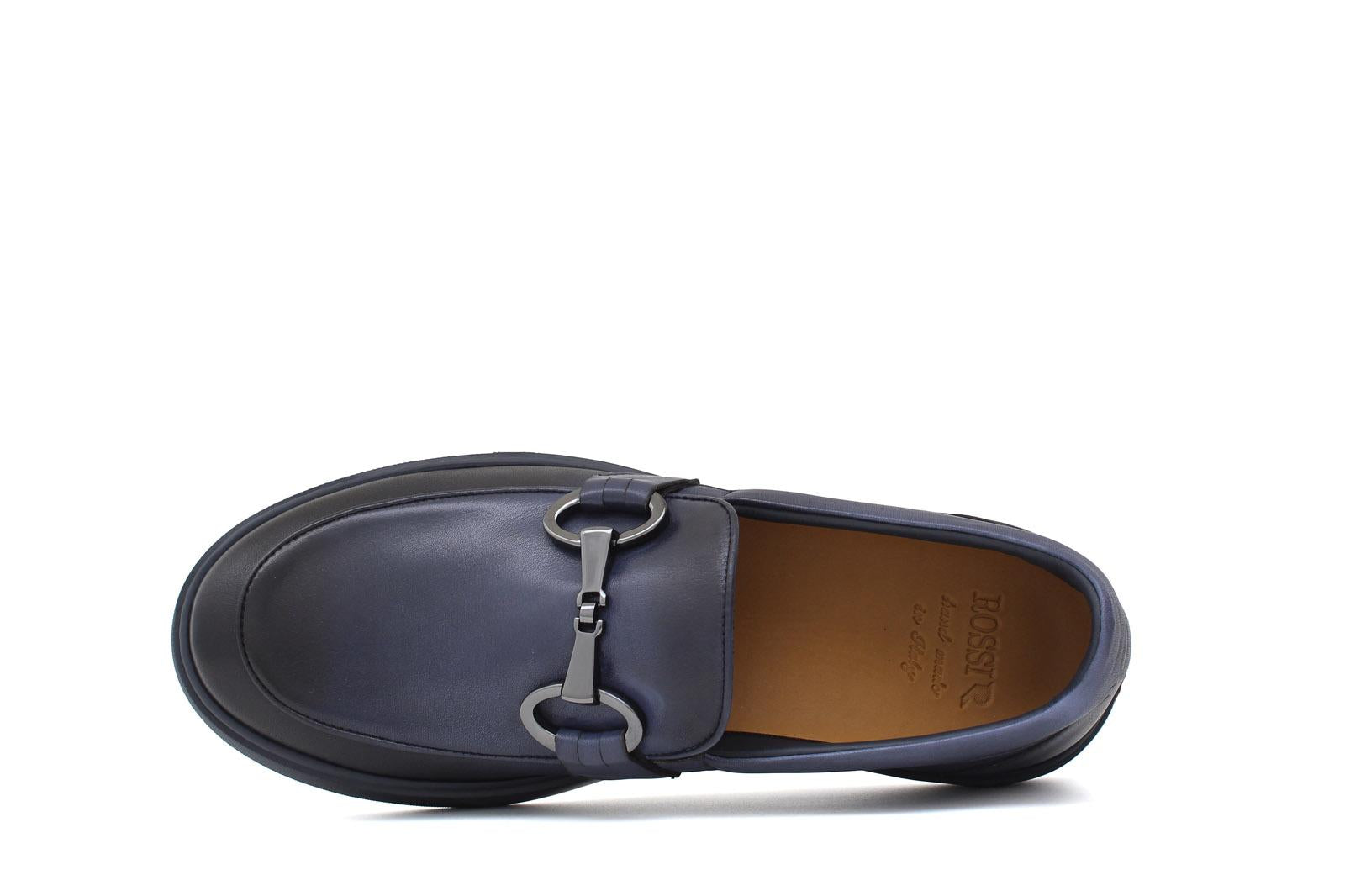 Slip on in vitello naturale blu sfumato con fondo in gomma leggera 1041DIXJ 1106 ROSSI
