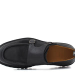 Doppia fibbia in vitello nabuk nero e fondo gomma leggera 891RENER 375 ROSSI