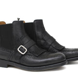 Beatles stile inglese con fibbia in nabuk anticato nero e fondo in gomma 127PBAN 991 ROSSI