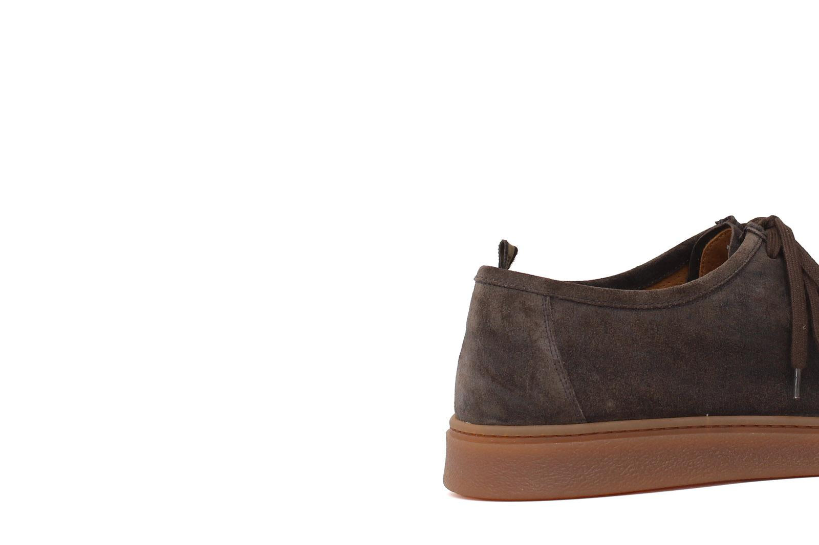 Sneaker modello ingegnere in camoscio lavato color testa di moro e fondo in gomma 1052TESP 1097 ROSSI