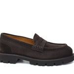 Mocassino donna stile ingegnere in suede testa di moro e fondo in gomma leggera D212HSMOD 11 ROSSI