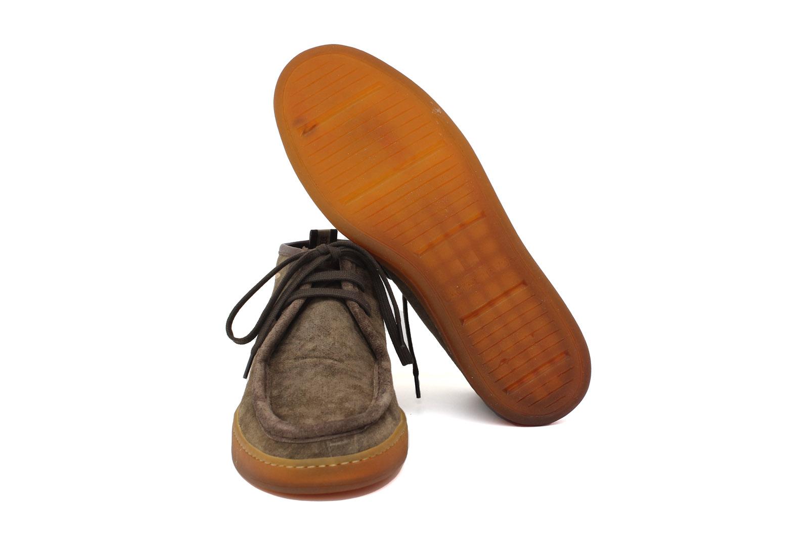 Sneaker modello ingegnere in camoscio lavato color marrone con fondo in caucciù naturale 278TSES 508 UN ROSSI