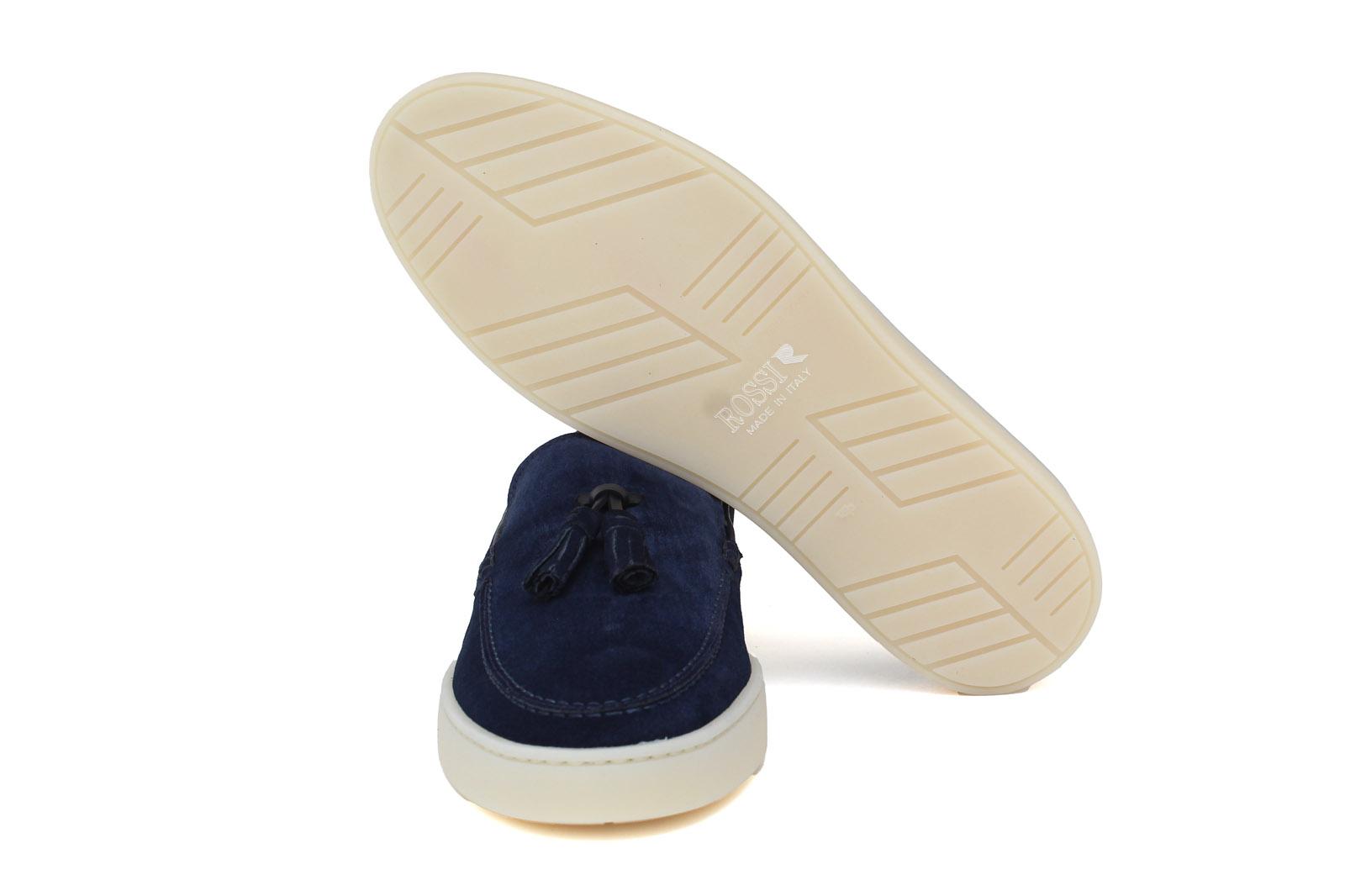 Slip-on con nappine in camoscio navy e fondo in gomma cucito 622CAFO 354 UN ROSSI