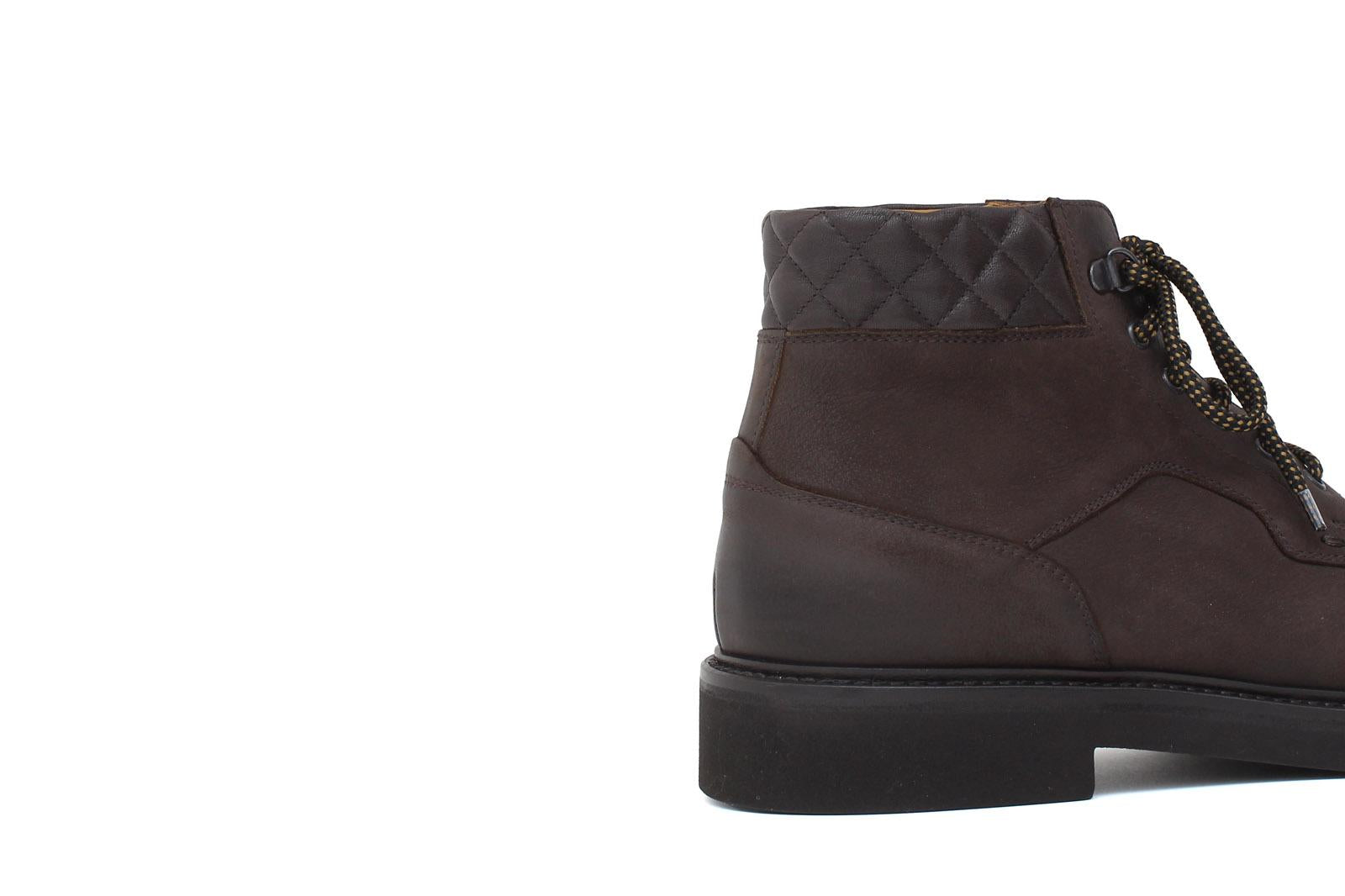 Stivaletto stringato in nabuk invecchiato testa di moro con fondo in gomma leggera 1202PRTM 1111 ROSSI