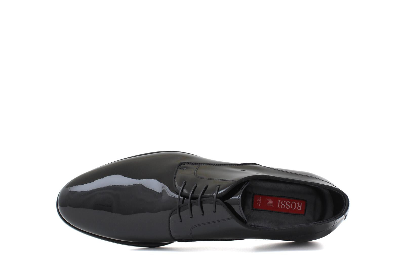 Derby in vernice nera con fondo in cuoio 7608VERNER 390 ROSSI
