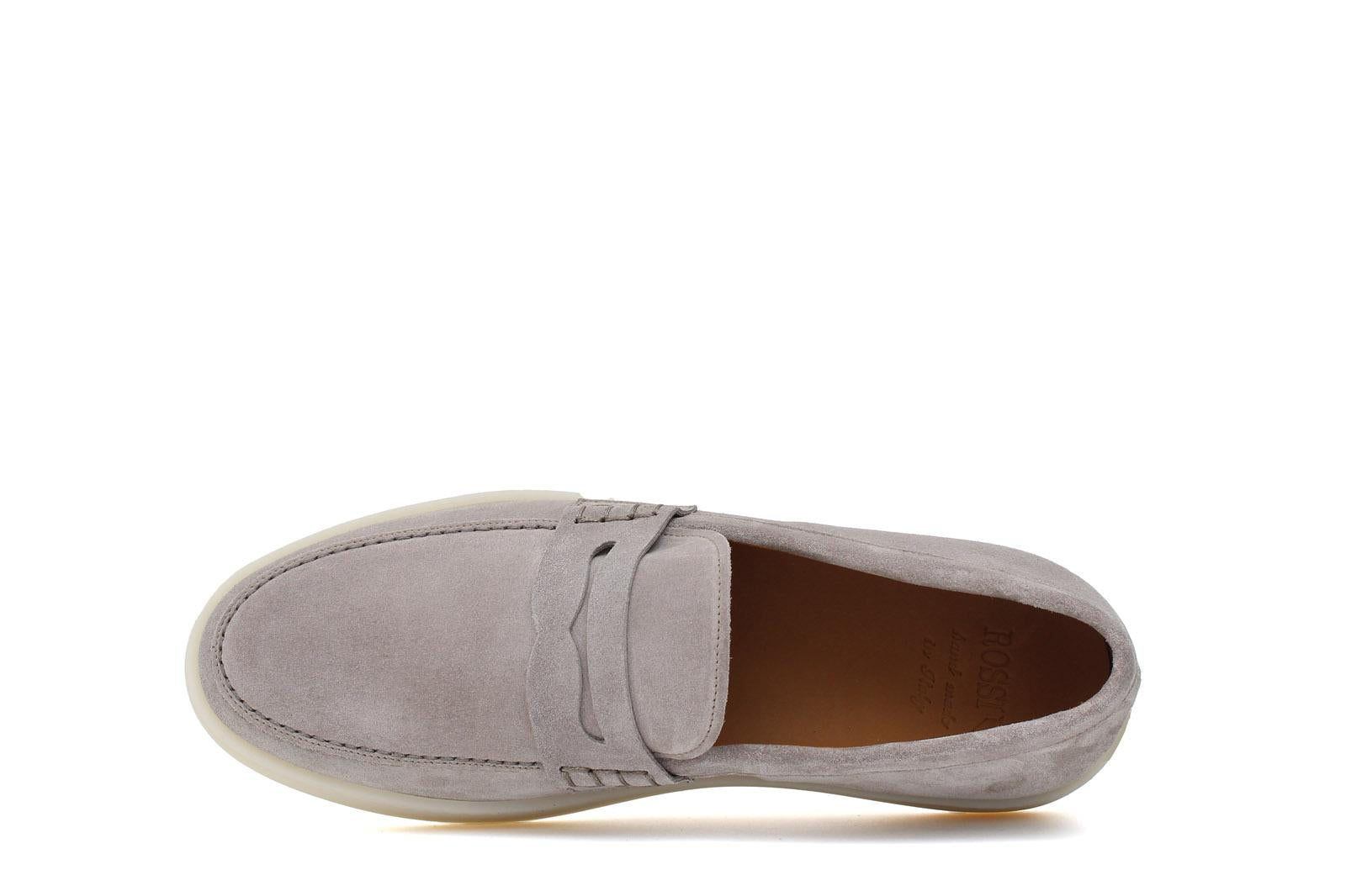 Slip on in camoscio color roccia con fondo in gomma cucita 645FLOT 70 UN ROSSI