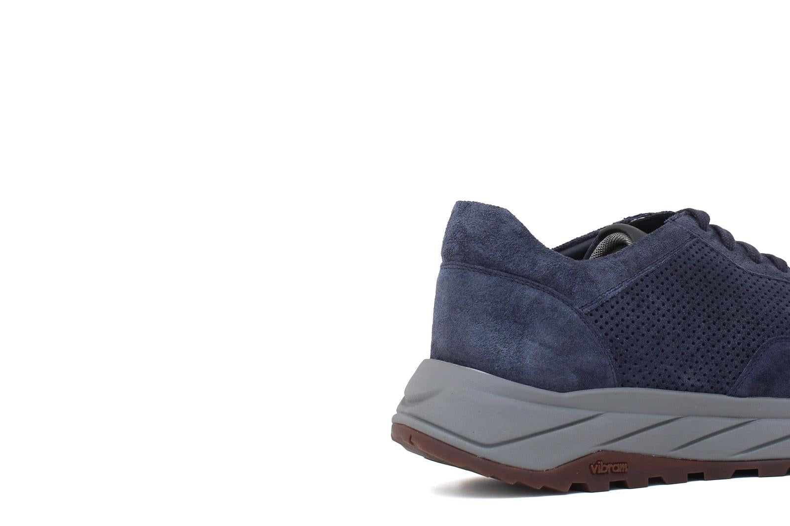 Sneaker in camoscio traforato colore navy e fondo leggero Vibram 1010FLTZ 1102 ROSSI