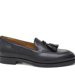 Mocassino donna con mappine in vitello spazzolato nero con fondo cuoio antiscivolo D204CNE 12 ROSSI