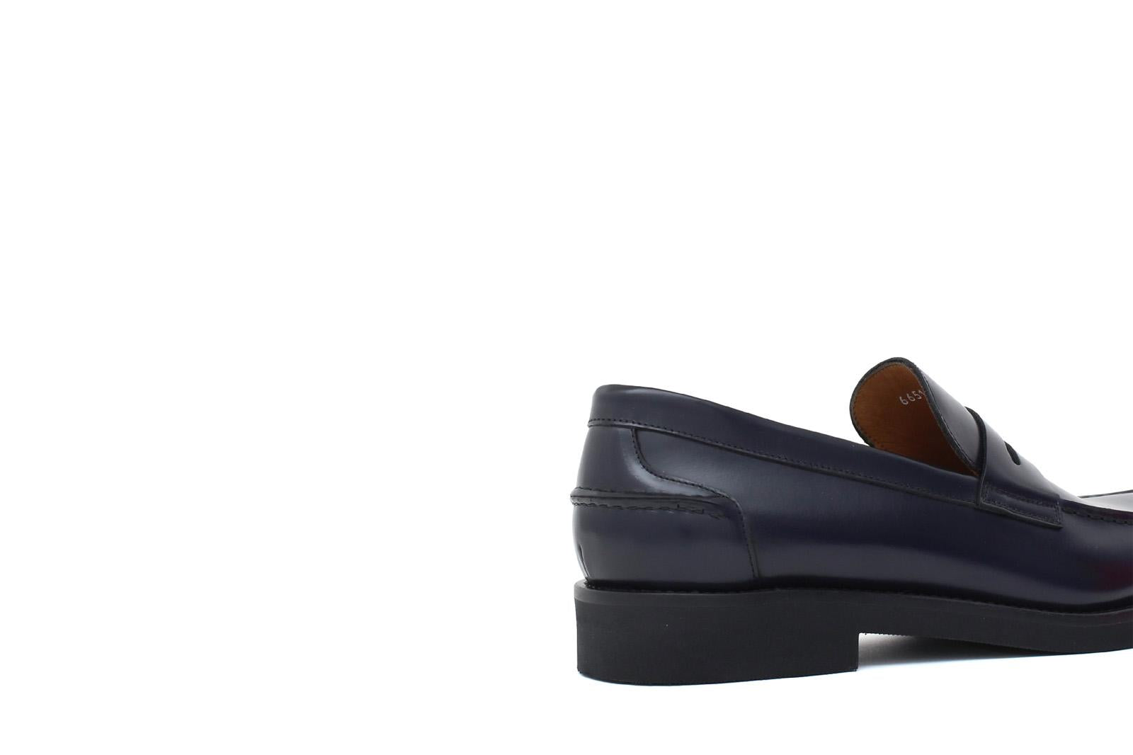Mocassino sfoderato in vitello spazzolato blu con fondo in gomma leggera 6651GCHEBLU 1060 ROSSI