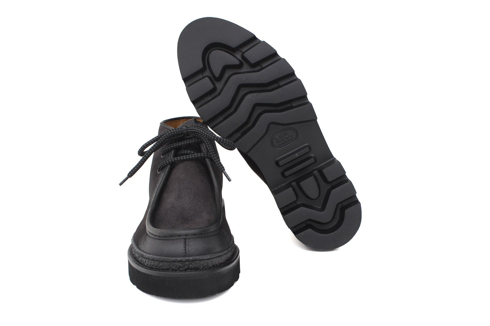 Polacchino modello ingegnere in camoscio anticato antracite con fondo roccia leggero 1253PCHSCAR 28 ROSSI
