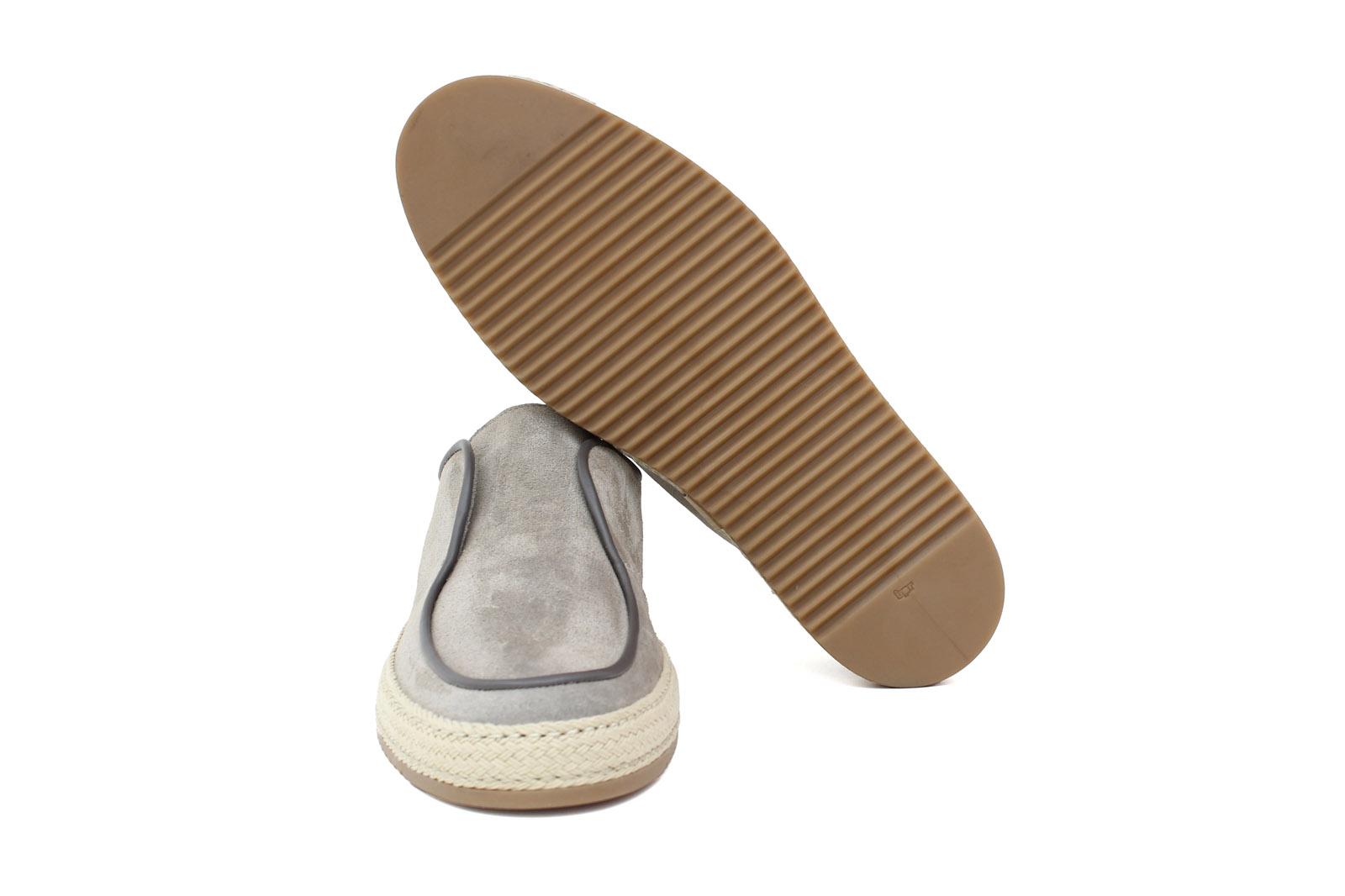 Slip on in camoscio color roccia con fondo in gomma intrecciato 1093FOSSI 75 ROSSI